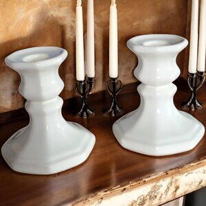 VINTAGE PHALTZGRAFF Heritage White Candlestick Holders Set of 2